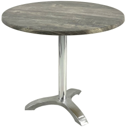 Masa restaurant/terasa rotunda D80xh74cm Raki Old Pine blat werzalit si picior aluminiu 