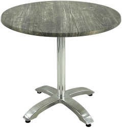 Masa restaurant/terasa rotunda D80xh74cm Raki Old Pine blat werzalit si picior din aluminiu 