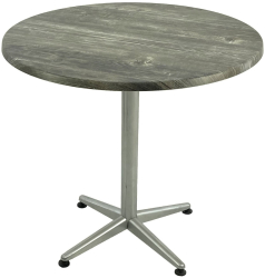 Masa restaurant/terasa rotunda D80xh74cm Raki Old Pine blat werzalit si picior metalic gri 