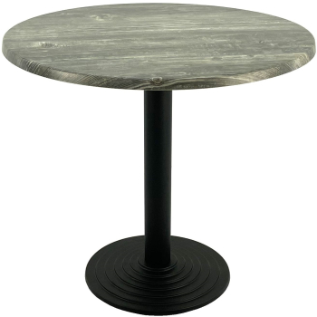 Masa restaurant/terasa rotunda D80xh74cm Raki Old Pine blat werzalit si picior metalic negru 