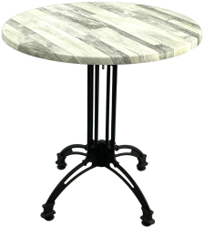 Masa rotunda bistro D70xh71cm Raki White Block blat werzalit si baza retro din aluminiu