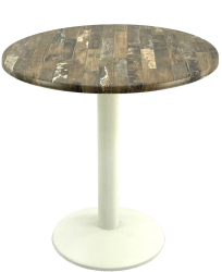 Masa rotunda bistro D70xh74cm Raki Maracaibo blat werzalit si baza din metal alba 
