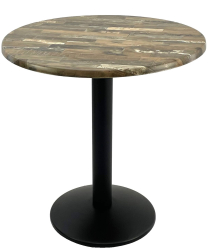 Masa rotunda bistro D70xh74cm Raki Maracaibo blat werzalit si baza din metal neagra 