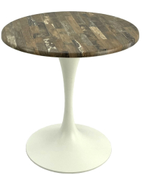 Masa rotunda bistro D70xh74cm Raki Maracaibo blat werzalit si baza metalica alba