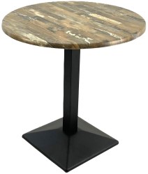 Masa rotunda bistro D70xh74cm Raki Maracaibo blat werzalit si baza metalica neagra 