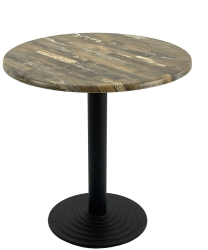 Masa rotunda bistro D70xh74cm Raki Maracaibo blat werzalit si picior metalic negru 