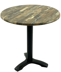 Masa rotunda bistro D70xh74cm Raki Maracaibo blat werzalit si picior negru din metal 