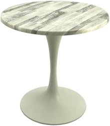 Masa rotunda bistro D70xh74cm Raki White Block blat werzalit si baza metalica alba 
