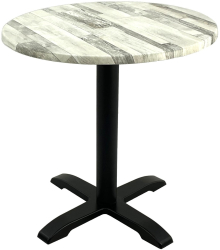 Masa rotunda bistro D70xh74cm Raki White Block blat werzalit si baza metalica 