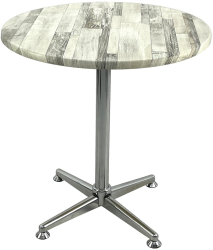 Masa rotunda bistro D70xh74cm Raki White Block blat werzalit si picior metalic cromat 
