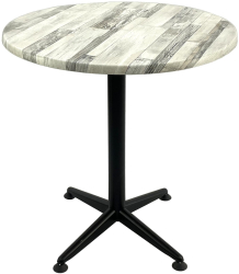 Masa rotunda bistro D70xh74cm Raki White Block blat werzalit si picior negru metalic 