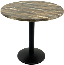 Masa rotunda cafenea D80xh74cm Raki Maracaibo blat werzalit si baza din metal neagra 