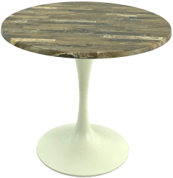 Masa rotunda cafenea D80xh74cm Raki Maracaibo blat werzalit si baza metalica alba 