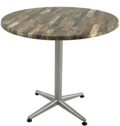 Masa rotunda cafenea D80xh74cm Raki Maracaibo blat werzalit si picior metalic gri 