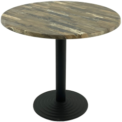Masa rotunda cafenea D80xh74cm Raki Maracaibo blat werzalit si picior metalic negru 