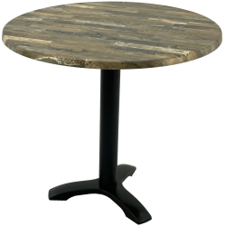 Masa rotunda cafenea D80xh74cm Raki Maracaibo blat werzalit si picior negru din metal 