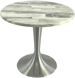 Masa rotunda cafenea D80xh74cm Raki White Block blat werzalit si baza aluminiu 