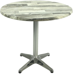 Masa rotunda cafenea D80xh74cm Raki White Block blat werzalit si baza din aluminiu 