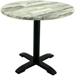 Masa rotunda cafenea D80xh74cm Raki White Block blat werzalit si baza metalica 