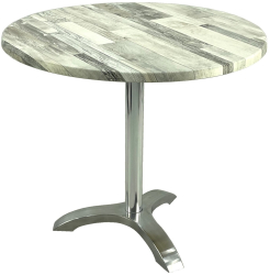 Masa rotunda cafenea D80xh74cm Raki White Block blat werzalit si picior aluminiu 