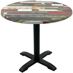 Masa rotunda D80xh74cm Raki Redden Wood blat werzalit si baza metalica 