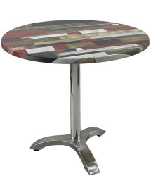 Masa rotunda D80xh74cm Raki Redden Wood blat werzalit si picior aluminiu 