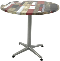 Masa rotunda D80xh74cm Raki Redden Wood blat werzalit si picior metalic gri 