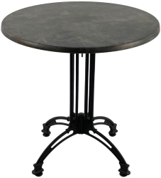 Masa rotunda pentru cafenea D70xh71cm Raki Metalic Oxid blat werzalit si baza retro din aluminiu 