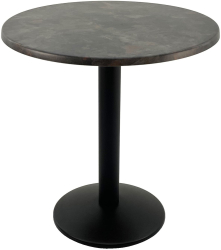 Masa rotunda pentru cafenea D70xh74cm Raki Metalic Oxid blat werzalit si baza din metal neagra 