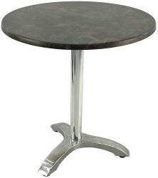 Masa rotunda pentru cafenea D70xh74cm Raki Metalic Oxid blat werzalit si picior aluminiu 