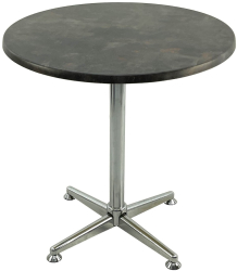 Masa rotunda pentru cafenea D70xh74cm Raki Metalic Oxid blat werzalit si picior metalic cromat 