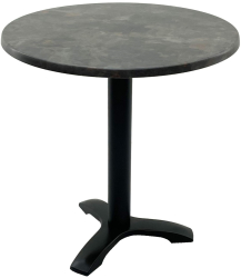 Masa rotunda pentru cafenea D70xh74cm Raki Metalic Oxid blat werzalit si picior negru din metal 