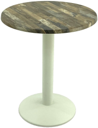 Masa rotunda pentru restaurant D60xh74cm Raki Maracaibo blat werzalit si baza din metal alba 