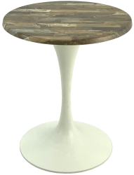 Masa rotunda pentru restaurant D60xh74cm Raki Maracaibo blat werzalit si baza metalica alba 