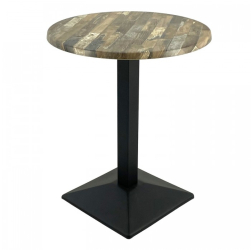 Masa rotunda pentru restaurant D60xh74cm Raki Maracaibo blat werzalit si baza metalica neagra 
