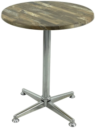 Masa rotunda pentru restaurant D60xh74cm Raki Maracaibo blat werzalit si picior metalic cromat 