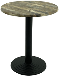 Masa rotunda pentru restaurant D60xh74cm Raki Maracaibo blat werzalit si picior metalic negru 
