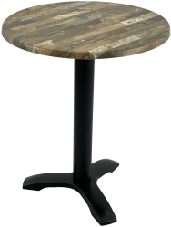 Masa rotunda pentru restaurant D60xh74cm Raki Maracaibo blat werzalit si picior negru din metal