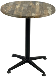 Masa rotunda pentru restaurant D60xh74cm Raki Maracaibo blat werzalit si picior negru metalic 