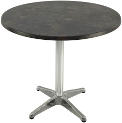 Masa rotunda pentru restaurant D80xh74cm Raki Metalic Oxid blat werzalit si baza din aluminiu 