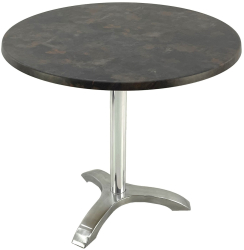 Masa rotunda pentru restaurant D80xh74cm Raki Metalic Oxid blat werzalit si picior aluminiu 