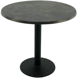 Masa rotunda pentru restaurant D80xh74cm Raki Metalic Oxid blat werzalit si picior metalic negru 