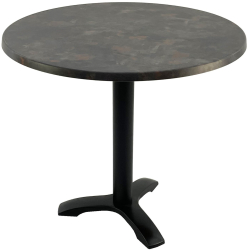 Masa rotunda pentru restaurant D80xh74cm Raki Metalic Oxid blat werzalit si picior negru din metal 