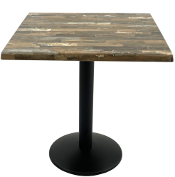 Masa terasa/restaurant patrata 70x70xh74cm Raki Maracaibo blat werzalit si baza din metal neagra 