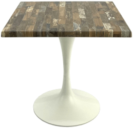 Masa terasa/restaurant patrata 70x70xh74cm Raki Maracaibo blat werzalit si baza metalica alba 
