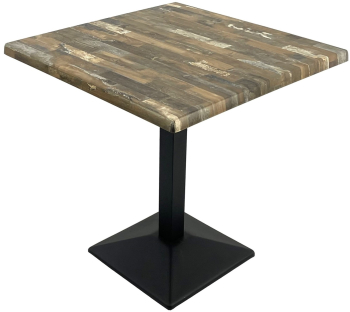 Masa terasa/restaurant patrata 70x70xh74cm Raki Maracaibo blat werzalit si baza metalica neagra 
