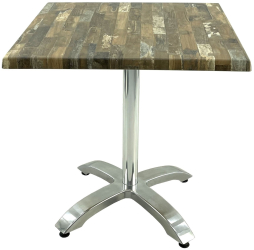 Masa terasa/restaurant patrata 70x70xh74cm Raki Maracaibo blat werzalit si picior din aluminiu 