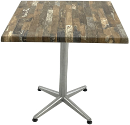 Masa terasa/restaurant patrata 70x70xh74cm Raki Maracaibo blat werzalit si picior metalic gri 