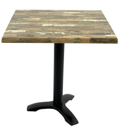 Masa terasa/restaurant patrata 70x70xh74cm Raki Maracaibo blat werzalit si picior negru din metal 