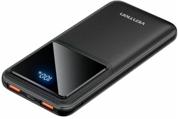 Acumulator extern Vention 10.000 mAh/37Wh 22.5W 2 x USB; 1 x USB Type-C 1 x Micro USB digital display pt. status baterie max. 3A Negru